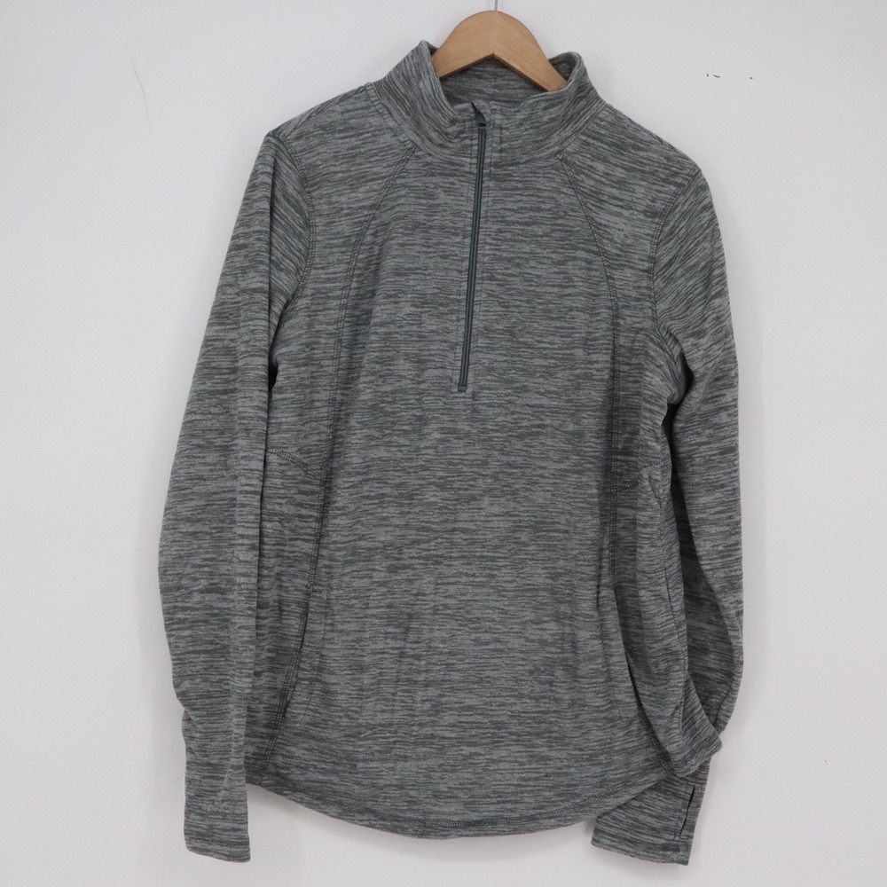 St. Johns Bay Pullover Womens L Active Space Dye Gray Thumbhole Excellent